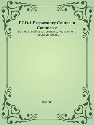 PCO-1 Preparatory Course in Commerce